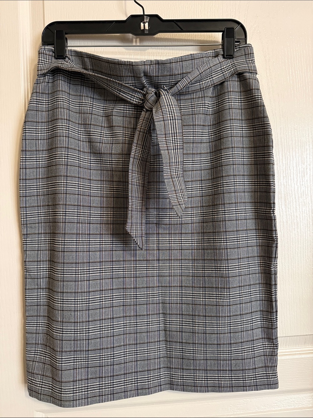 Jules & Leopold Stretch Plaid Faux Tie-Waist Pencil Skirt Sz Large
